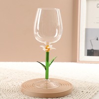 Verres à pied en forme de rose, gobelets à vin rouge en borosilicate de haute qualité, verrerie créative et unique pour le vin