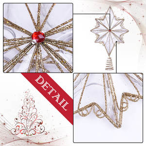 Eaglegifts 20 + год фабричное хорошее качество 32 см 3D освещенные золотые Рождественские украшения елочные украшения звезда Фигурки жениха и невесты; - Product Image 4