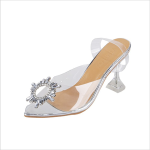 Zapatos de Tacón Alto con Pedrería Transparente y Punta Abierta para <span class=keywords><strong>Mujer</strong></span>, Éxito de Ventas en <span class=keywords><strong>Amazon</strong></span> Otoño 2022 - Product Image 1