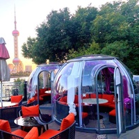 360 degrés événements hôtel étanche résistance aux UV UFO Star PC Glamping Igloo dômes géodésiques maison boule dôme tente