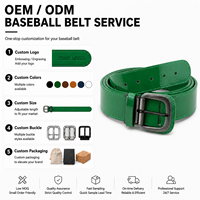 Ceinture de sport classique en cuir PU brillant personnalisable avec boucle ardillon réglable pour uniforme de baseball et softball, pour jeunes et adultes, vente en gros