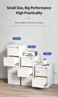 Armoire de classement verticale moderne en acier blanc massif KD à 3 tiroirs avec serrure à 3 points, rangement de bureau en métal compatible A4 FC