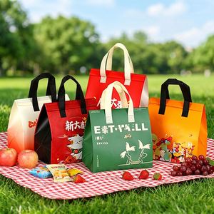 Custom Insulated Non-Woven Food-grade Cooler Bag with Letter Pattern Portable Eco-Friendly Takeaway Cake Storage - Product Image 1