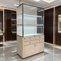 Meubles de présentation de bijoux sur mesure pour magasin, étagères de présentation de bijoux, vitrine de bijoux, armoire de présentation en dalle de travertin doré