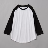 Usine personnalisée en gros logo personnalisé été mode 3/4 manches Baseball T-shirt broderie bouffée 3D imprimé T-shirt