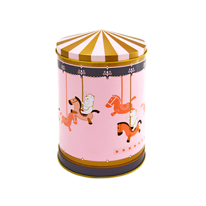 Bocal métallique personnalisé Merry Go Round pour aliments Boîtes à bonbons et biscuits Carrousel Boîte musicale rotative pour cadeau de Noël - Product Image 5