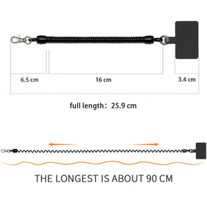 <span class=keywords><strong>Cordon</strong></span> anti-perte pour téléphone portable avec ressort, clip pour coque de téléphone, <span class=keywords><strong>cordon</strong></span> de poignet, sangle de <span class=keywords><strong>cou</strong></span> rembourrée - Product Image 3