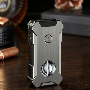 High Grade <b>Windproof</b> Steel Torch Gadget With Built In Cutter For Daily Cigar Smoking For Cigar <b>Lighter</b> - Product Image 1