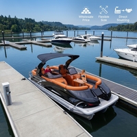 Bateau ponton de luxe en aluminium de qualité marine Kinlife Cruising Pleasure Leisure, avec pont soudé et moteur, idéal pour les fêtes flottantes, à vendre