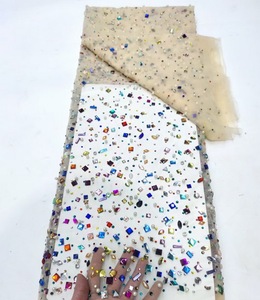 Nhà Máy Nhà Sản Xuất Pháp Ren Vải Bầu Trời Màu Xanh Thêu Pháp Ren Đính Cườm Đám Cưới Ren Vải - Product Image 4