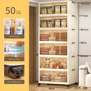 Многофункциональный складной шкаф ZD503 на колесиках, идеально подходит для хранения и организации одежды в спальне. - Product Image 5