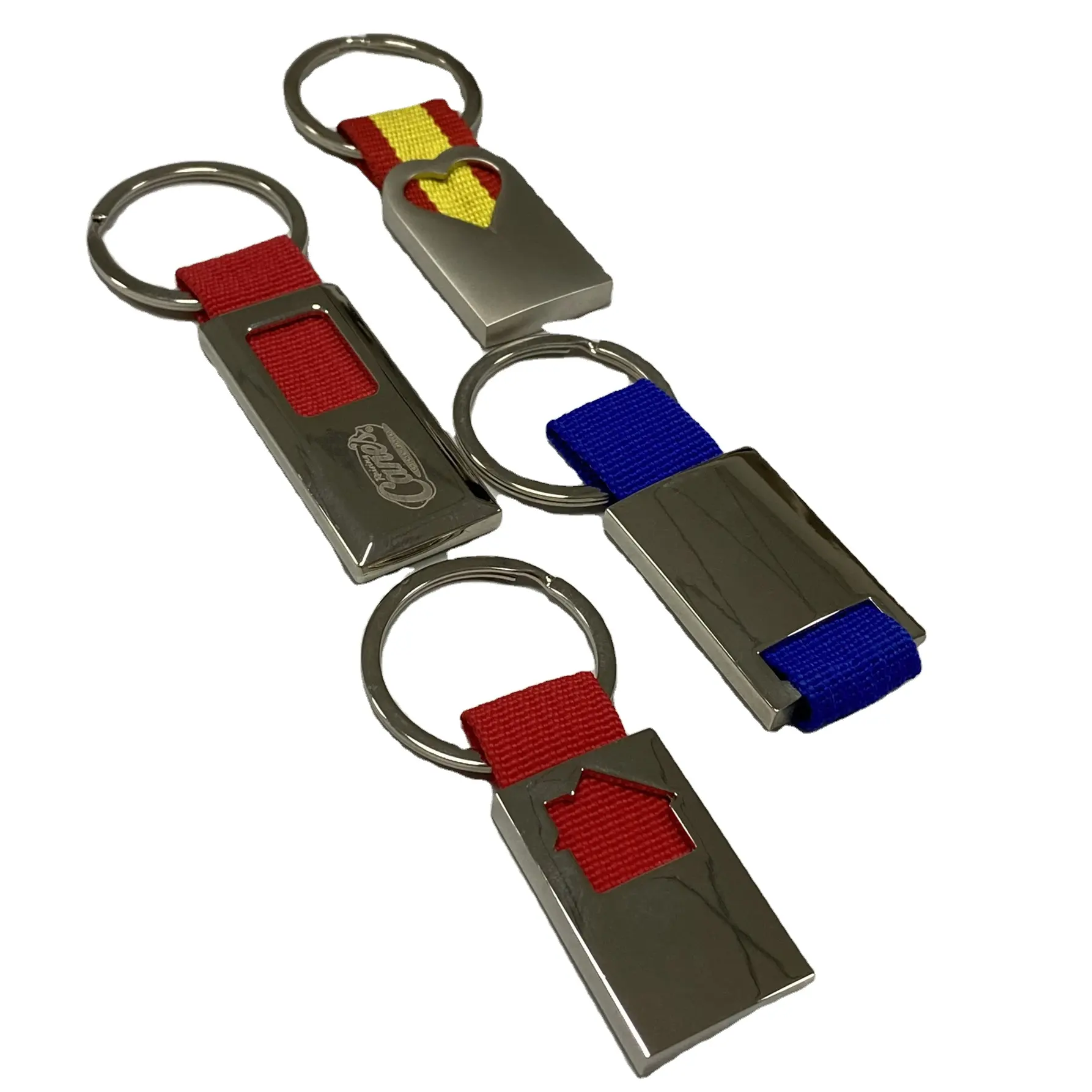 Hot Sale Weaving Keyring Fabric Tape Custom Made Keychains Promotion Gift Ribbon Innovative lanyard Keychain
