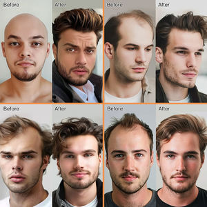 Perruque pour hommes, toupet en dentelle française, stock en europe - Product Image 5