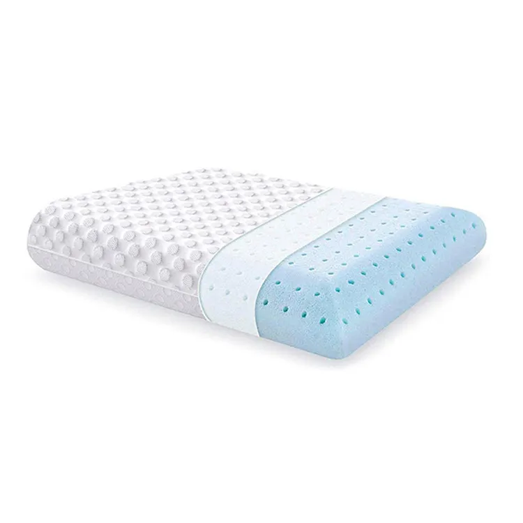 Almohada de cuello de espuma viscoelástica para el dormitorio, almohada de bambú para dormir saludable, con logotipo personalizado, 350Gsm, venta al por mayor