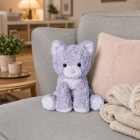Peluche chaton violet doux de 10 pouces, jouet en peluche chat câlin pour bébé, cadeau de Noël, décoration de chambre d'enfant, vente en gros