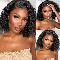 Fournisseur chaud Perruques frisées Hd avec lacet frontal Perruques Bob Cheveux humains sans colle Cheveux indiens Pas cher Perruque complète dentelle frontale pour femmes noires