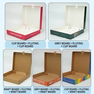 Caixa de Pizza de <span class=keywords><strong>8</strong></span>/10 Polegadas em Estoque, Caixa de Embalagem para Delivery Reforçada e Dobrável, Caixa de Papelão Isolada à Prova de Óleo - Product Image 4