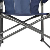 Chaise de directeur ergonomique en acier avec dossier et accoudoirs hauts, avec ou sans table latérale, pliable et portable pour la pêche en plein air, le camping, le barbecue