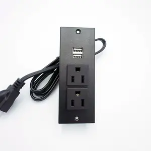 Furniture Recessed Power Strip Recessed Desk Outlet with 2.1A Max USB In Conference Desk Power Outlets Socket with 6.56ft Cord