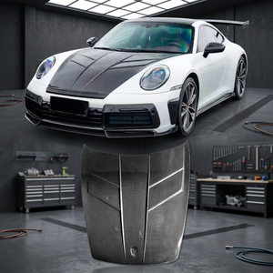 ฝากระโปรงหน้าสำหรับ 911 (992) S 4S Turbo S ZL Type พร้อมน็อต - คาร์บอนแห้งสีดำแบบตาข่าย ติดตั้งง่าย ยี่ห้อ EPR - Product Image 2