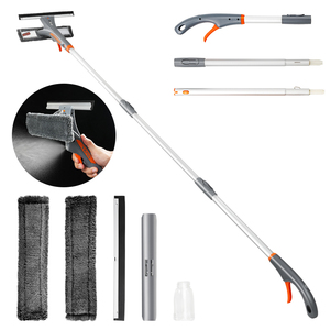 Silicone Extended Pole Magic Spray Telescopic Long Professional 2 In 1 Car Window Glass Cleaner Brush Tool <strong>Squeegee</strong> Kit Compact - Product Image 4