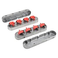 Couvre-culbuteurs en aluminium pour GM LS avec 2 bobines vintage à ailettes intégrées, compatible avec les moteurs LS1, LS2, LS3, LS6 et LS7, couleur argent