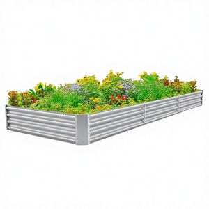 Meilleur bac à plantes modulaire carré moderne et haut, grand bac de plantation au sol, kit de jardin surélevé galvanisé facile à utiliser pour légumes et fleurs - Product Image 2