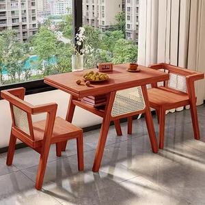 Mobilier d'extérieur <span class=keywords><strong>Petite</strong></span> <span class=keywords><strong>table</strong></span> à thé en bois massif pour <span class=keywords><strong>balcon</strong></span> avec deux chaises pour nouvel ensemble <span class=keywords><strong>de</strong></span> tables basses pour la maison, le bureau et les loisirs - Product Image 6