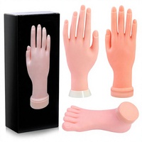Main d'entraînement professionnelle en silicone pour ongles, mannequin flexible en caoutchouc pour la formation en nail art, support de présentation, outils de salon