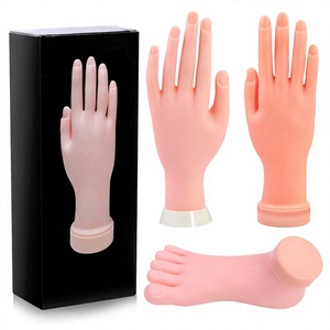Mano de Silicona Profesional para Práctica de Uñas, Flexible y Plegable, Mano de Maniquí de Goma para Entrenamiento de Arte de Uñas, Soporte de Exhibición, Herramientas de Salón - Product Image 1