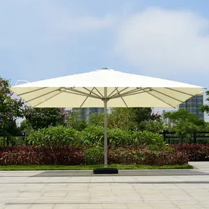 Custom Logo Commercial Parasol Heavy Duty Large Outdoor Beach Sunshade 6*6m Big Umbrella Business Parasol