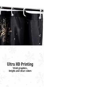 Black <b>Christmas</b> Skeletons Polyester <b>Shower</b> <b>Curtain</b> Bathroom <b>Curtain</b> Digital Print Waterproof Custom Print Wholesale Modern - Product Image 4