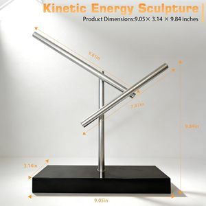 Sculpture à énergie cinétique, Ornements à mouvement perpétuel version bureau, Bâtons oscillants à double pendule silencieux - Product Image 2