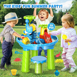 Table d'eau <span class=keywords><strong>en</strong></span> <span class=keywords><strong>plastique</strong></span> pour enfants, bac à sable pour <span class=keywords><strong>jeux</strong></span> d'été <span class=keywords><strong>en</strong></span> plein air, jeu sensoriel, jouet pour tout-petits, garçons et filles - Product Image 5