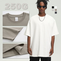 T-shirt vierge surdimensionné de haute qualité 250 Gsm Tshirt en gros T-shirt en coton uni pour hommes