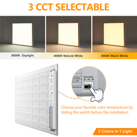 Panneau lumineux LED blanc doux ultra-mince 2x2FT 2x4FT 1x4FT 3000K, anti-poussière, qualité commerciale, certifié ETL, garantie 5 ans, dimmable