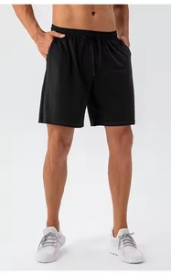 Gran oferta de pantalones cortos de baloncesto para gimnasio de cintura media para hombre, ropa deportiva de lona con diseño de cordón y bolsillos laterales, pantalones cortos de entrenamiento informales - Product Image 4