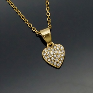 Fashion 18k Gold Plated <b>Necklace</b> Accessory Stainless Steel Heart Charm Zircon <b>Necklace</b> Jewelry for Women - Product Image 3