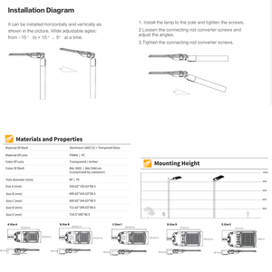 Lampadaire LED à montage sur poteau Lampadaires LED pour sols et escaliers Lampe de rue antique <span class=keywords><strong>100</strong></span> watts 150 watts - Product Image 4
