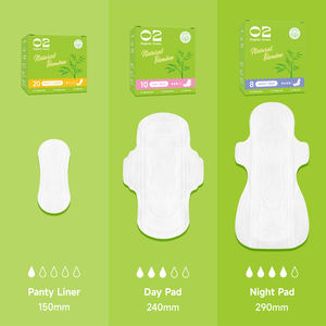Prodotti per l'igiene personale in fibra di bambù naturale Ultra-sottile da donna assorbenti igienici per il marchio O2 - Product Image 2