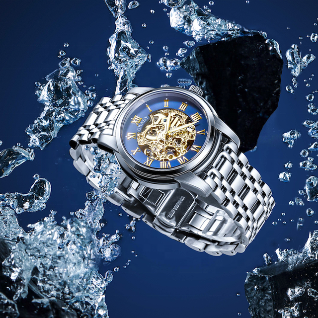 Japan Movement Tourbillon Luxury Classic  Skeleton Automatic Mechanical Watch High Quality  Steel Black Case  Watch  Wrist Watch