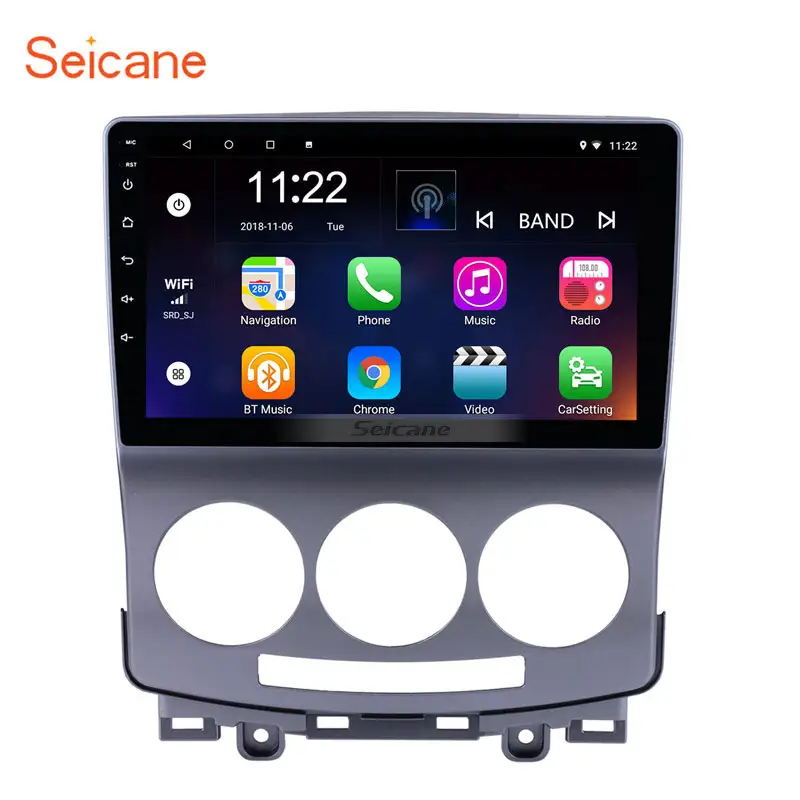 Stereo Mobil Android 10.0 9 Inci, Radio GPS Otomatis untuk Mazda 5 2005-2010 Lama dengan Kontrol Setir Ponsel USB Carplay