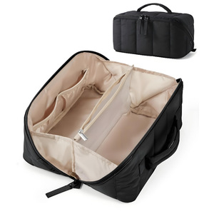 Tas <span class=keywords><strong>Makeup</strong></span> Puffer dengan Kompartemen, <span class=keywords><strong>Organizer</strong></span> Kosmetik Bentuk Rumah yang Lucu, Tas Perlengkapan Mandi Perjalanan Berlapis Tahan Air - Product Image 2