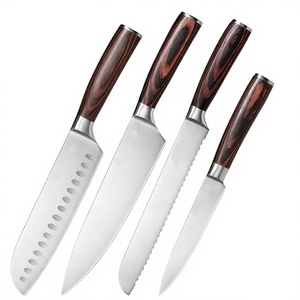 Nouvel ensemble de couteaux de cuisine en acier inoxydable de haute qualité et écologique, 5 pièces, couteau Santoku, couteau de chef, couteau à pain, couteau utilitaire, couteau à éplucher, ambidextre - Product Image 4
