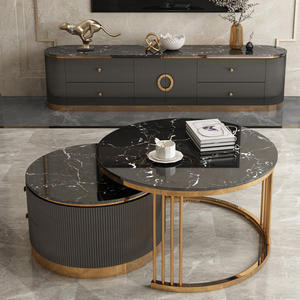 Mesa <span class=keywords><strong>de</strong></span> centro <span class=keywords><strong>de</strong></span> tapa dura <span class=keywords><strong>de</strong></span> libros <span class=keywords><strong>de</strong></span> decoración <span class=keywords><strong>de</strong></span> cristal superior dorado moderno - Product Image 2