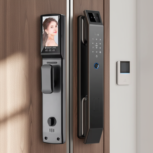 Serrure intelligente 9-en-1 à reconnaissance faciale, empreinte digitale, mot de passe, carte IC, clé, application, <span class=keywords><strong>code</strong></span> WeChat + sonnette |   Tuya Cloud Aluminium pour usage domestique - Product Image 2