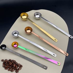 Fruit Powder Flavoring Spoon 304 Stainless Steel Coffee Spoon Longer Handle <b>Measuring</b> Spoon for Baking and Liquid Measurements - Product Image 1
