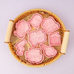 Molde de galleta de dibujos animados 3D de la serie de Halloween, Puerta de Hierro impresa con calabaza DIY, tumba de esqueleto, galleta de <span class=keywords><strong>cuervo</strong></span> para herramientas de galletas - Product Image 5