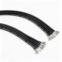 Câble plat en silicone noir de haute qualité, souple et résistant à la flexion, en cuivre étamé, avec broches personnalisées RoHS et AWG