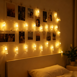 Guirlande lumineuse à LED avec clips photo, nouvelle conception, fonctionne sur piles, décoration murale de chambre à coucher, décorations de mariage, guirlande lumineuse transparente à LED - Product Image 4